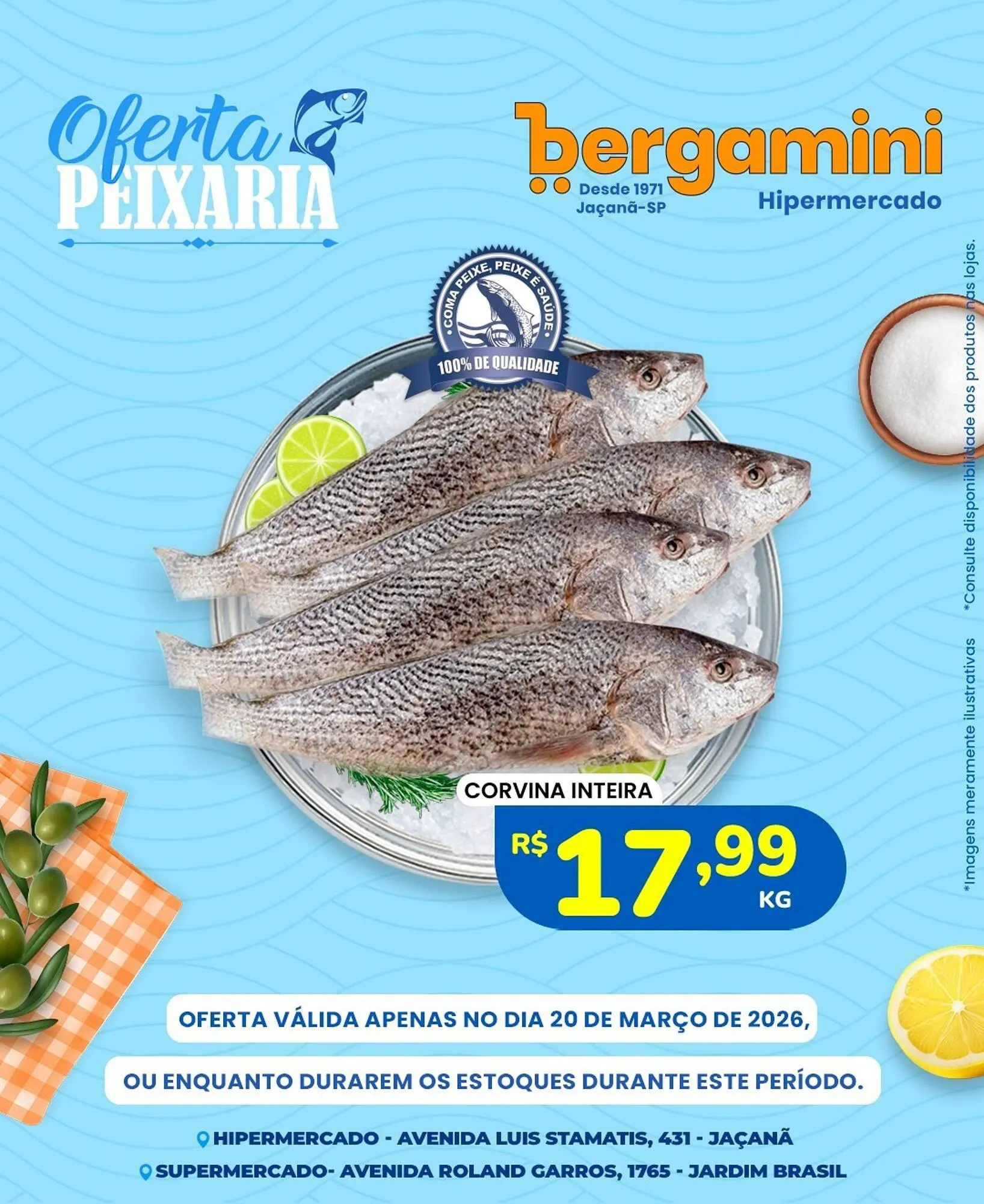 Encarte de Catálogo Supermercado Bergamini 19 de março até 20 de março 2026 - Pagina 1