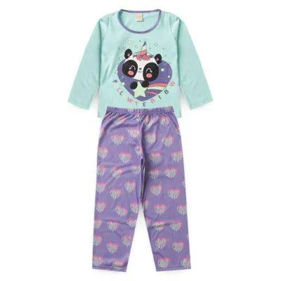 Pijama Menina Longo Brilha no Escuro