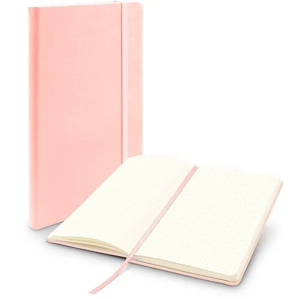 Caderno anotações 13x21cm pontilhado 80 fls rosa pastel Spiral PT 1 UN
