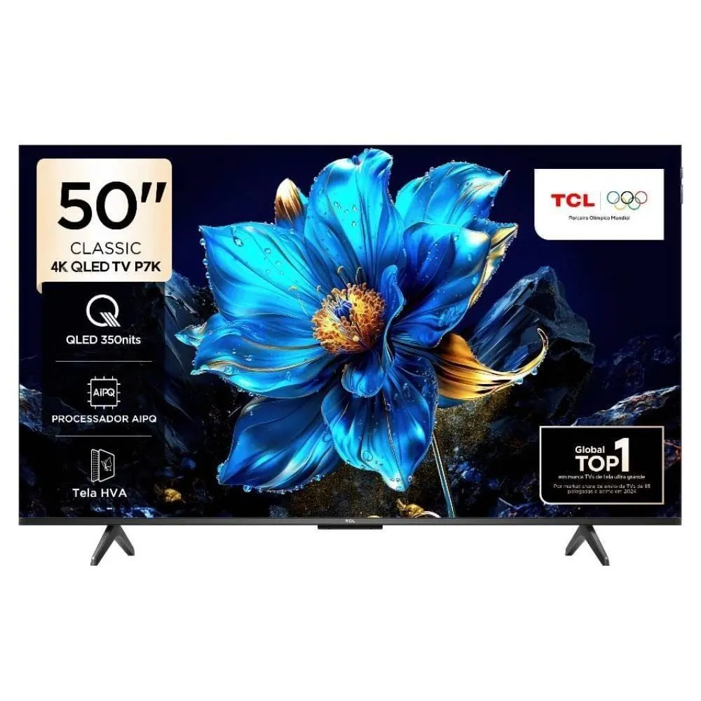 Smart Tv 50'' Tcl Qled 4K P7k Google Tv com Wi-Fi Dual Band
