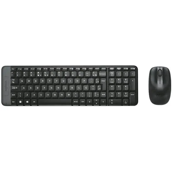 Combo Teclado e Mouse sem fio Logitech MK220 com Design Compacto, Conexão USB, Pilhas Inclusas e Layout ABNT2 CX 1 UN