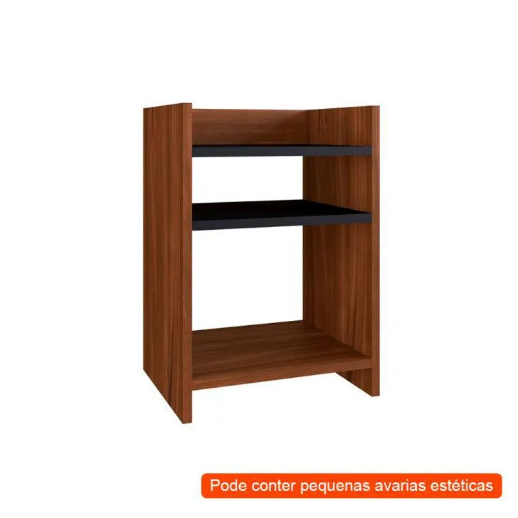 [OUTLET] Mesa Lateral Quadrada Colle Preta e Nogueira