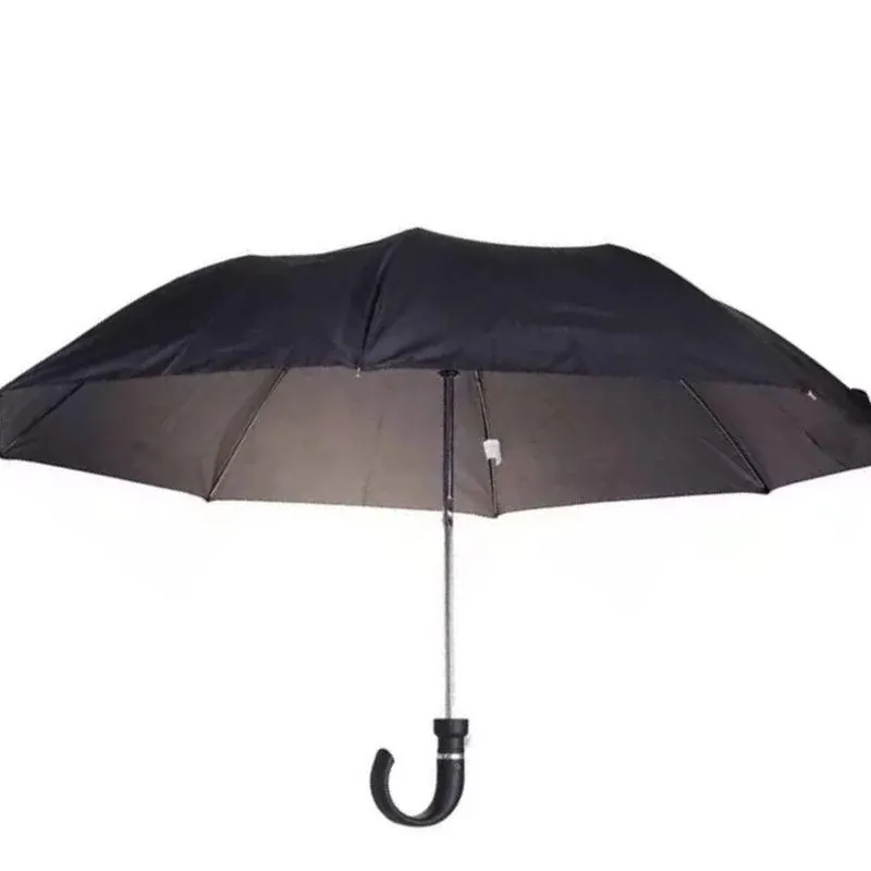Guarda-chuva Automático Classic Cabo Curvo Tecido Preto - Yangzi