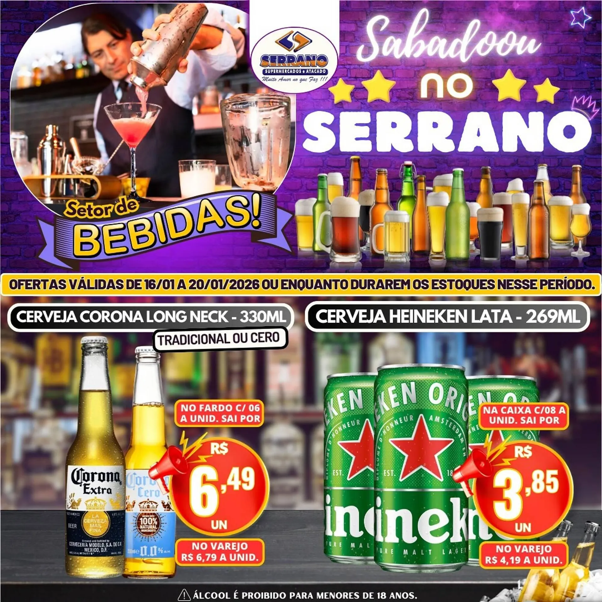 Encarte de Catálogo Serrano Supermercado 16 de janeiro até 20 de janeiro 2026 - Pagina 1