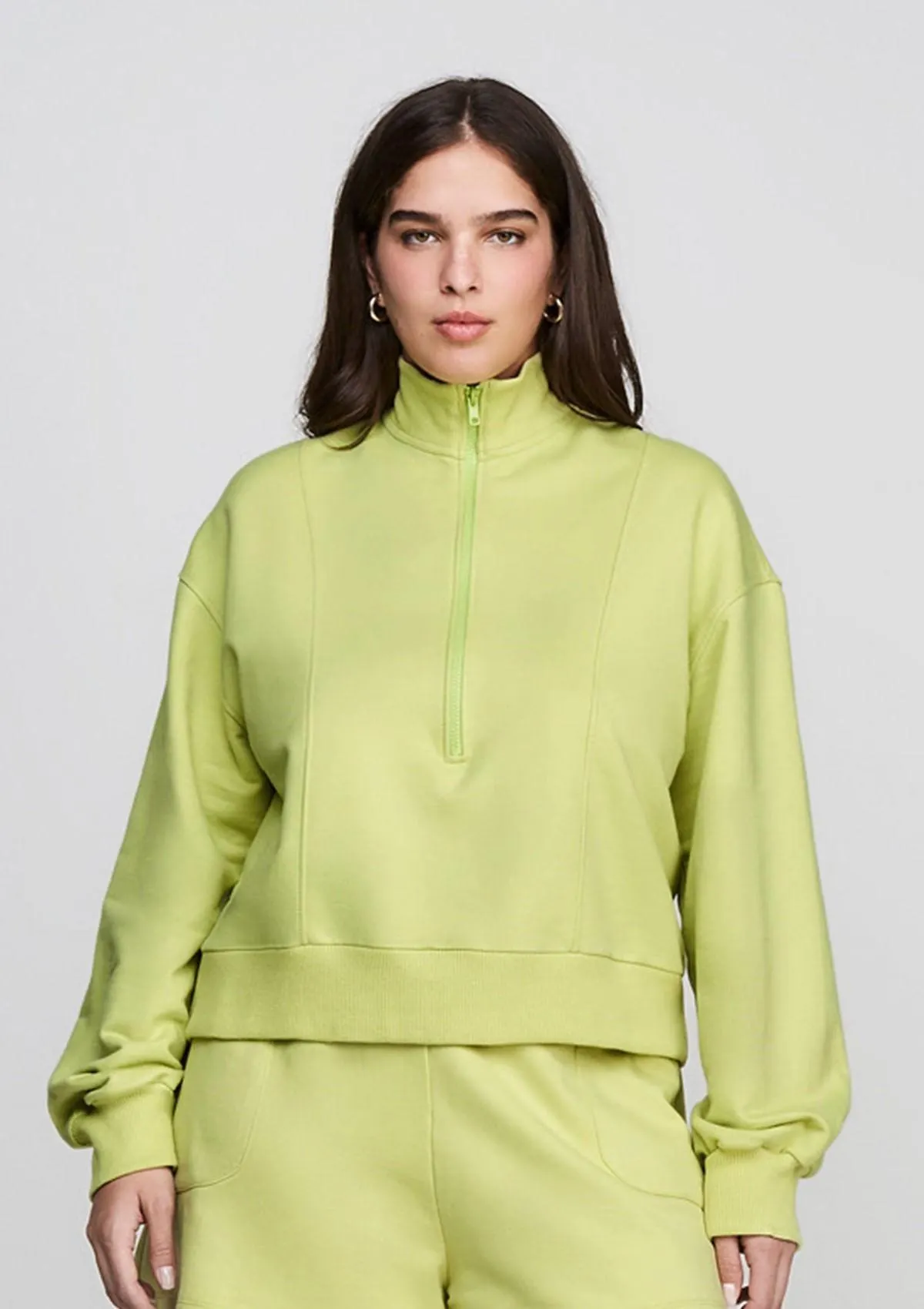 Blusão Em Moletom Amplo - Verde