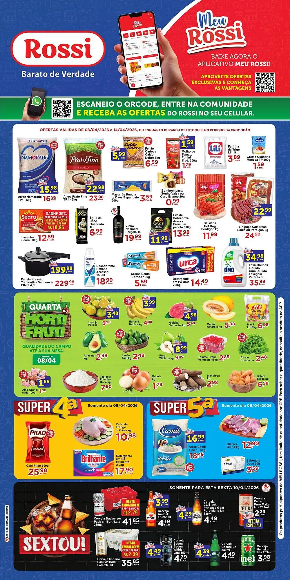 Encarte de Folheto Rossi Supermercado 8 de abril até 14 de abril 2026 - Pagina 1