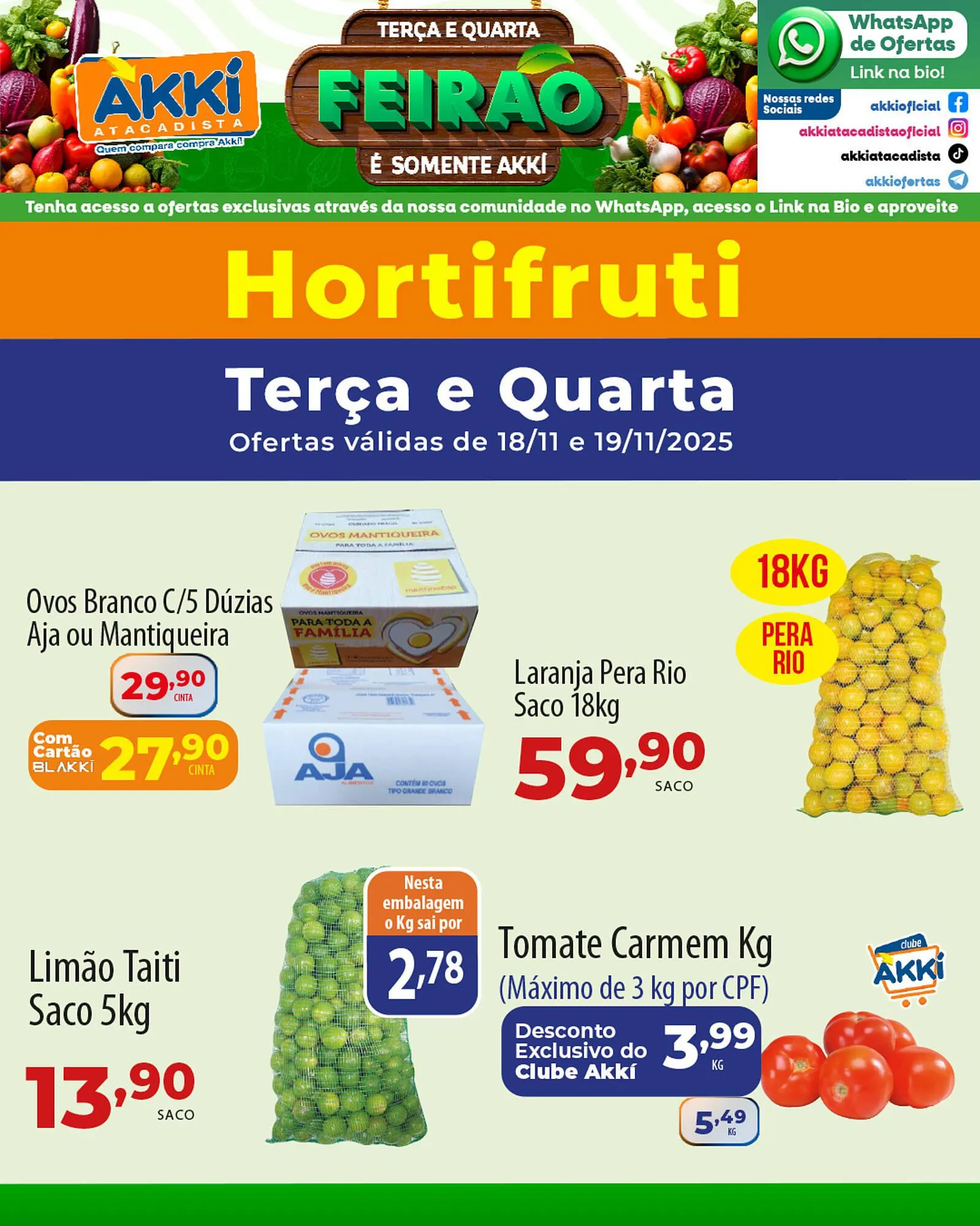 Encarte de Folheto Akki Atacadista 18 de novembro até 19 de novembro 2025 - Pagina 1