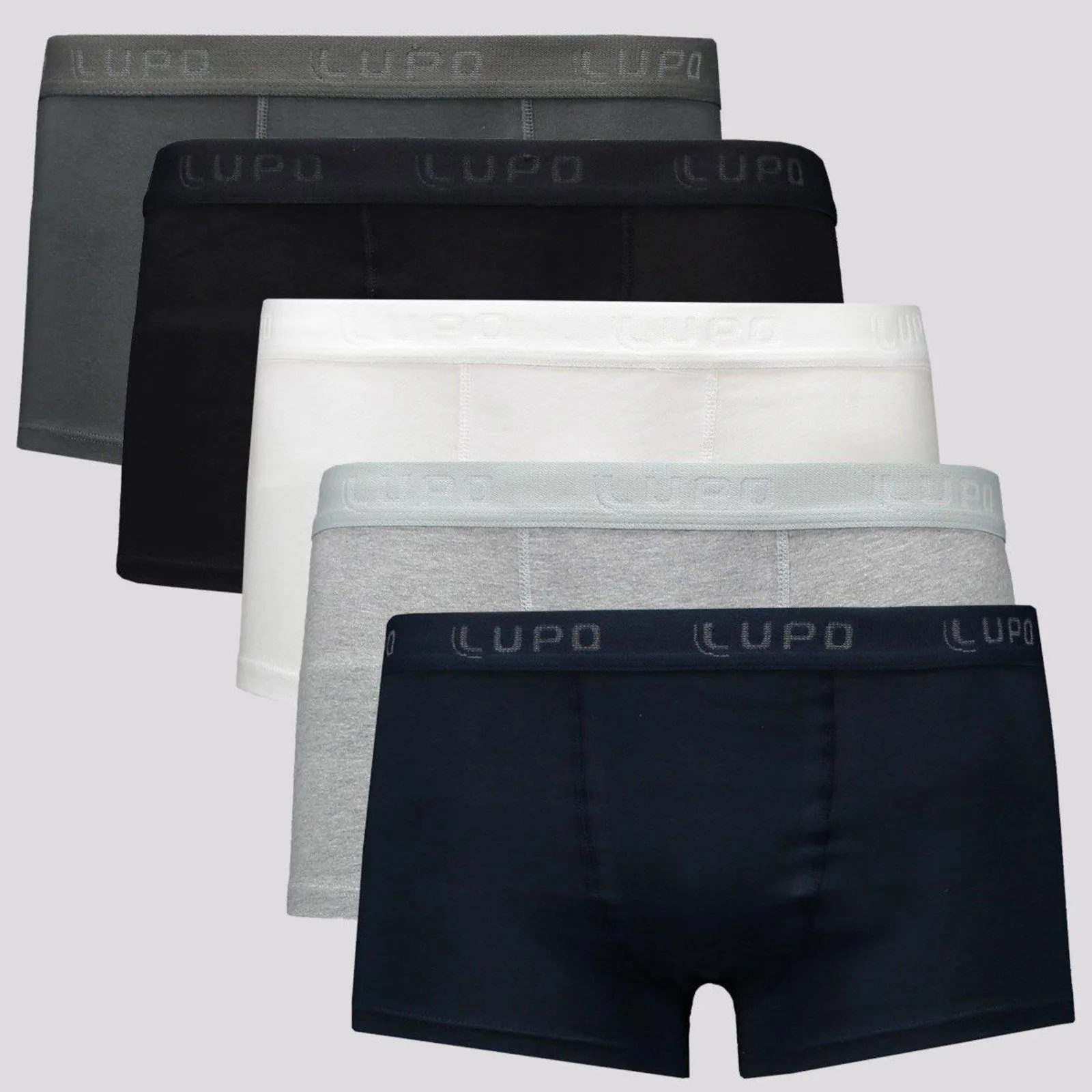 Kit de 5 Cuecas Lupo Algodão Com Elastano
