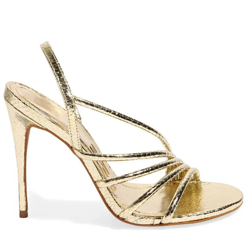 Sandália Cristal Dourado Ouro Light