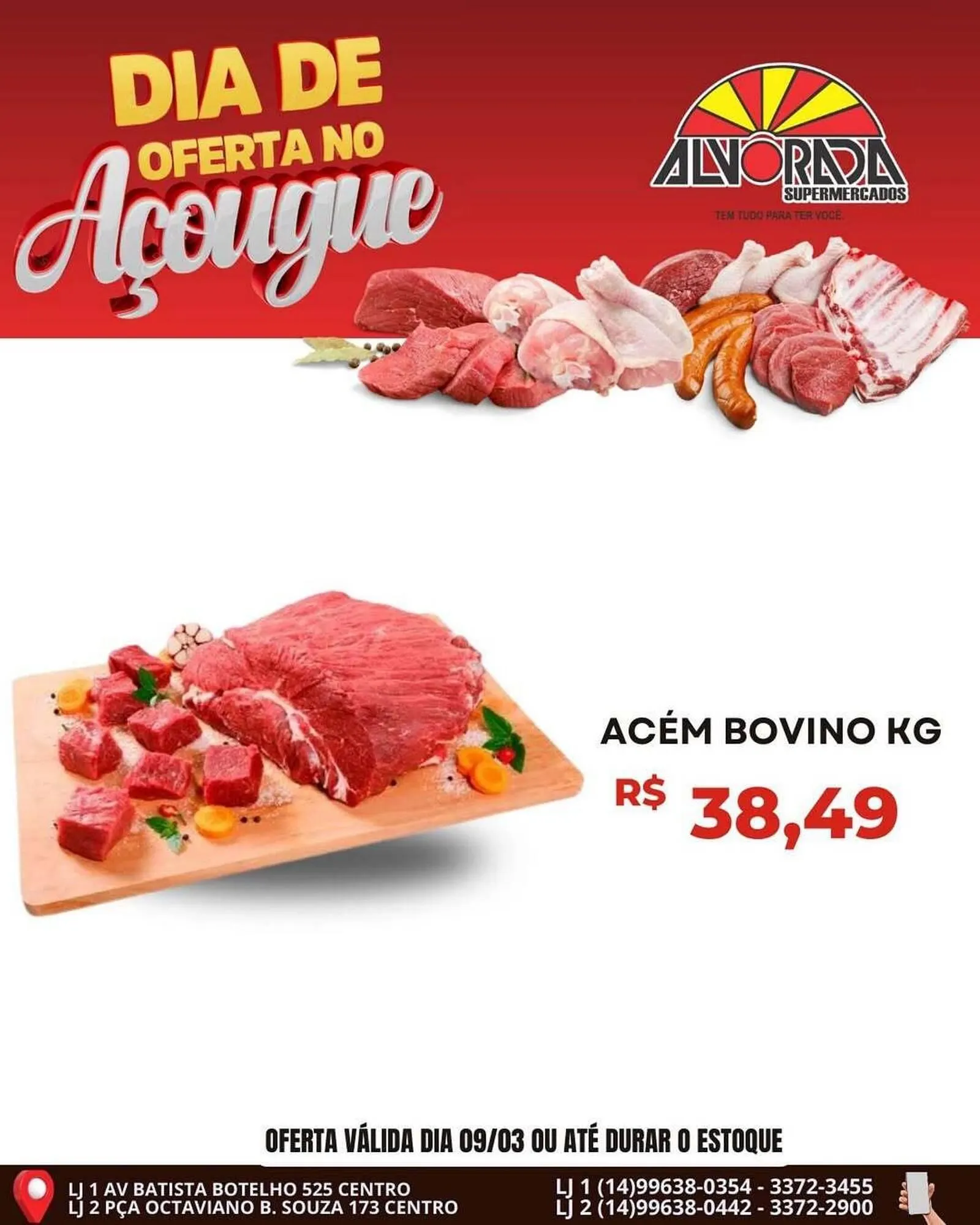 Encarte de Catálogo Alvorada Supermercados 9 de março até 9 de março 2026 - Pagina 1