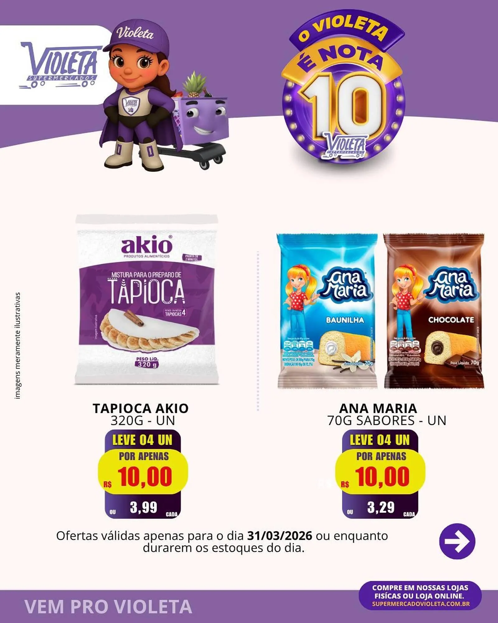 Encarte de Catálogo Violeta Supermercados 31 de março até 31 de março 2026 - Pagina 1