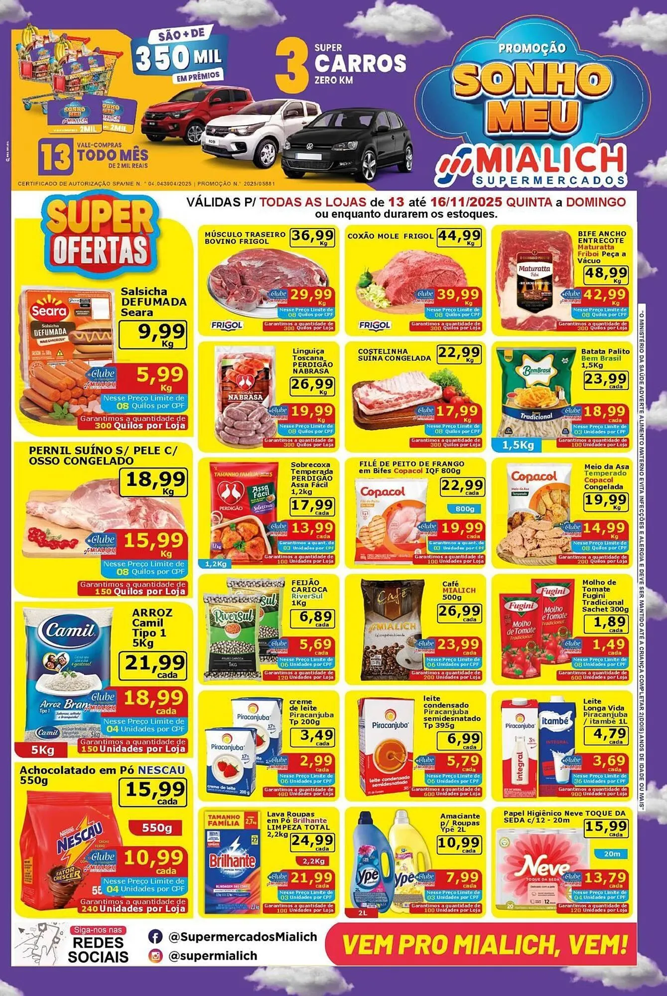 Encarte de Catálogo Mialich Supermercados 13 de novembro até 19 de novembro 2025 - Pagina 1