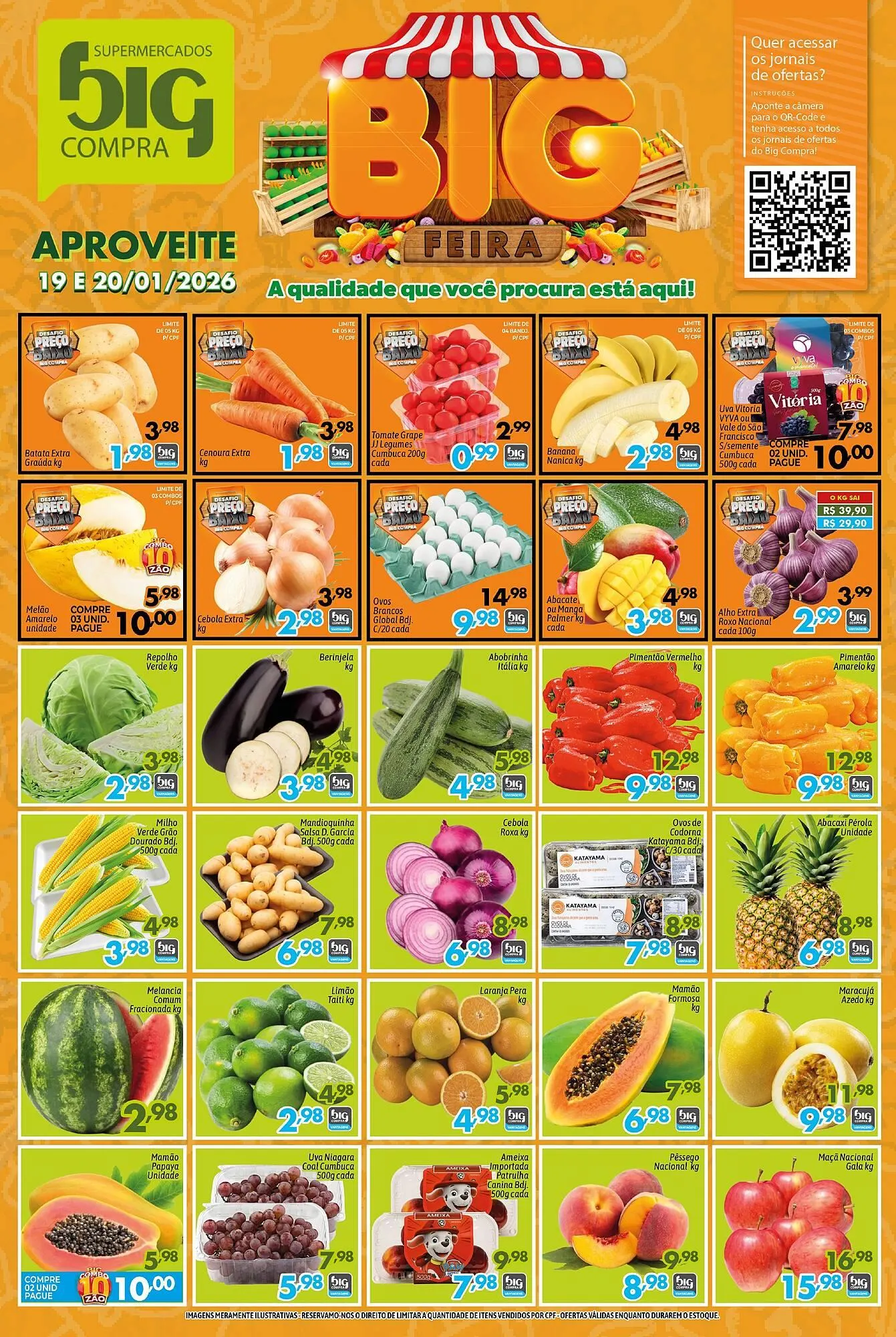 Encarte de Catálogo Supermercados Big Compra 19 de janeiro até 20 de janeiro 2026 - Pagina 1