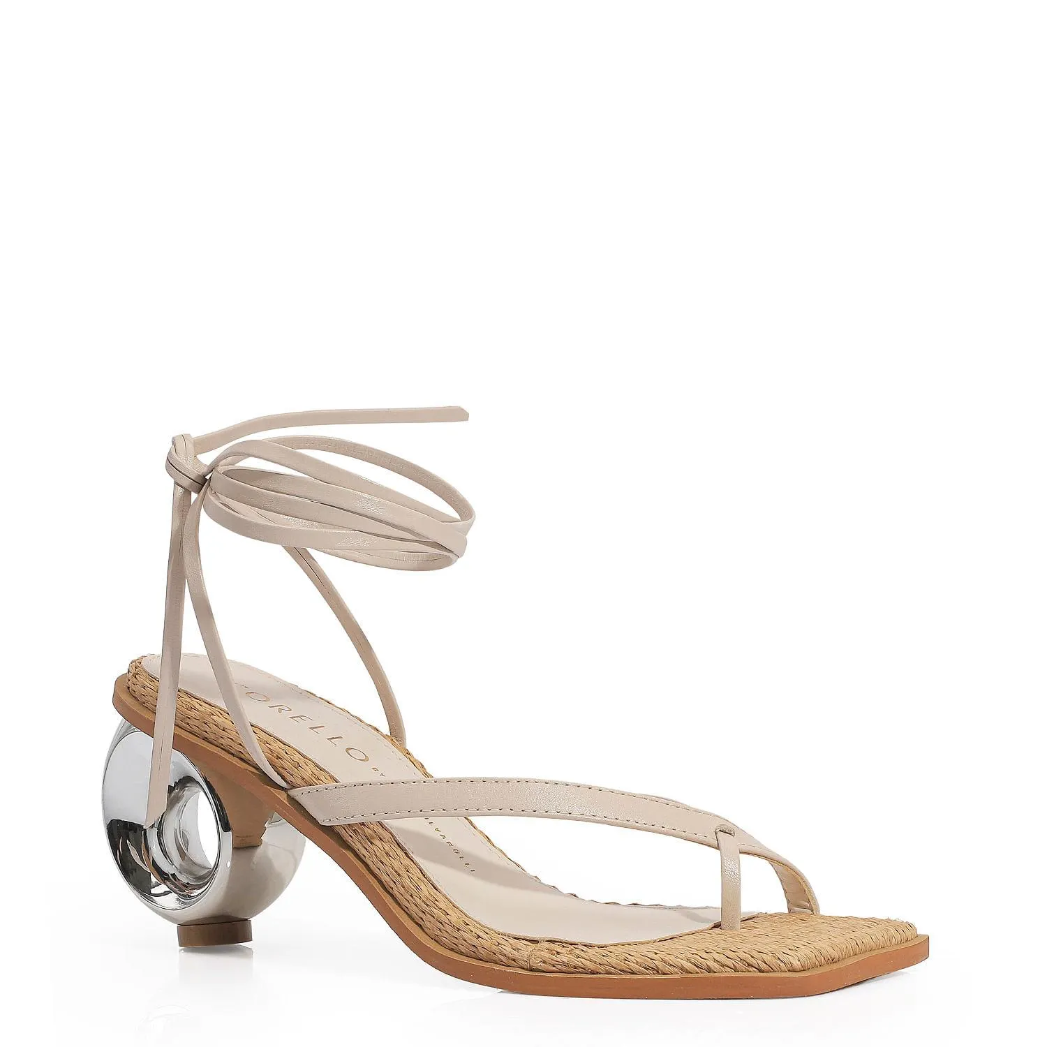 Sandália Circle Couro Off White