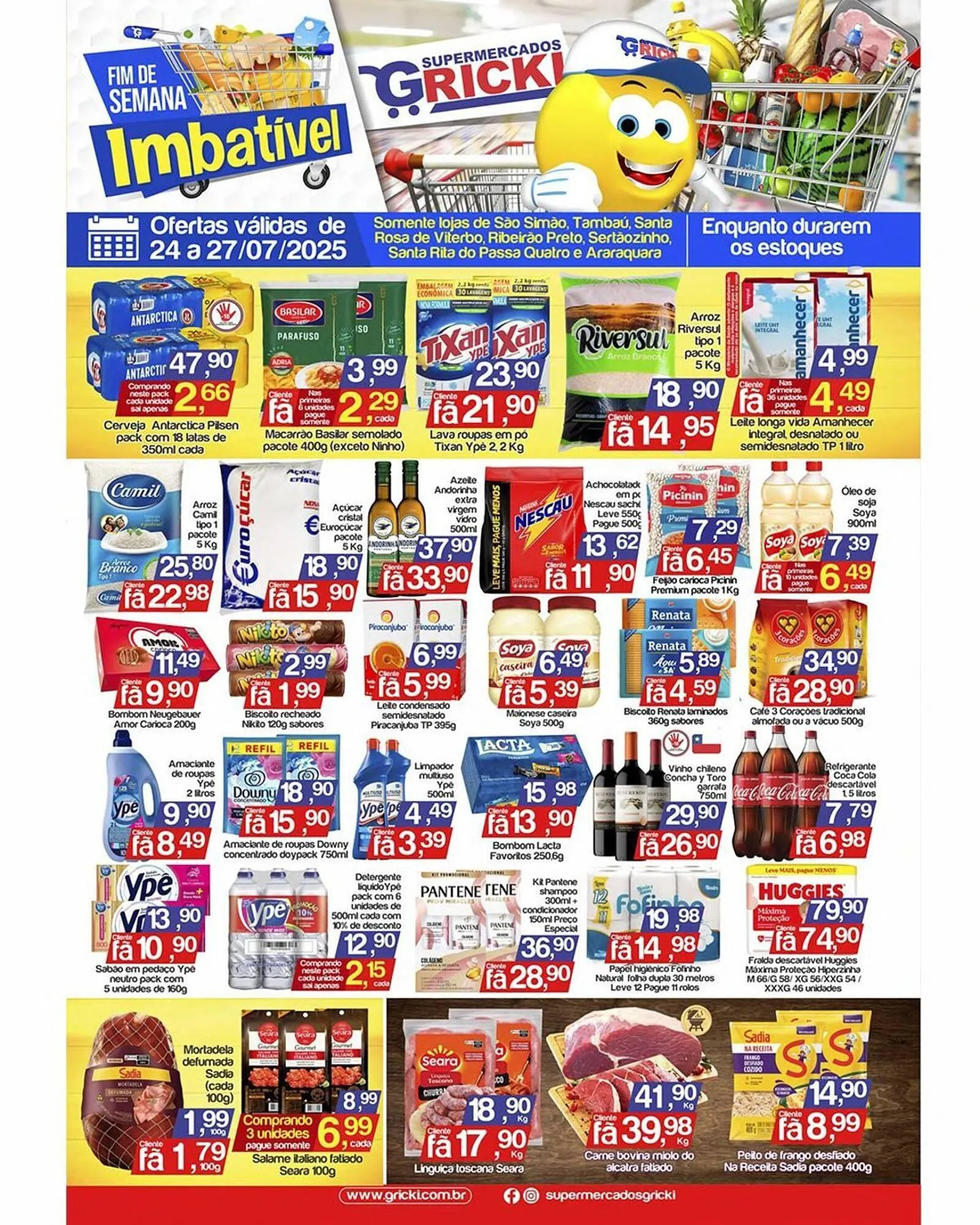 Encarte de Catálogo Supermercados Gricki 24 de julho até 27 de julho 2025 - Pagina 1