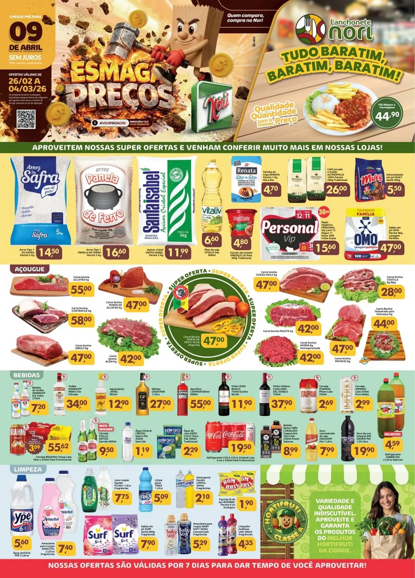 Encarte de Catálogo Supermercados Nori 26 de fevereiro até 4 de março 2026 - Pagina 1