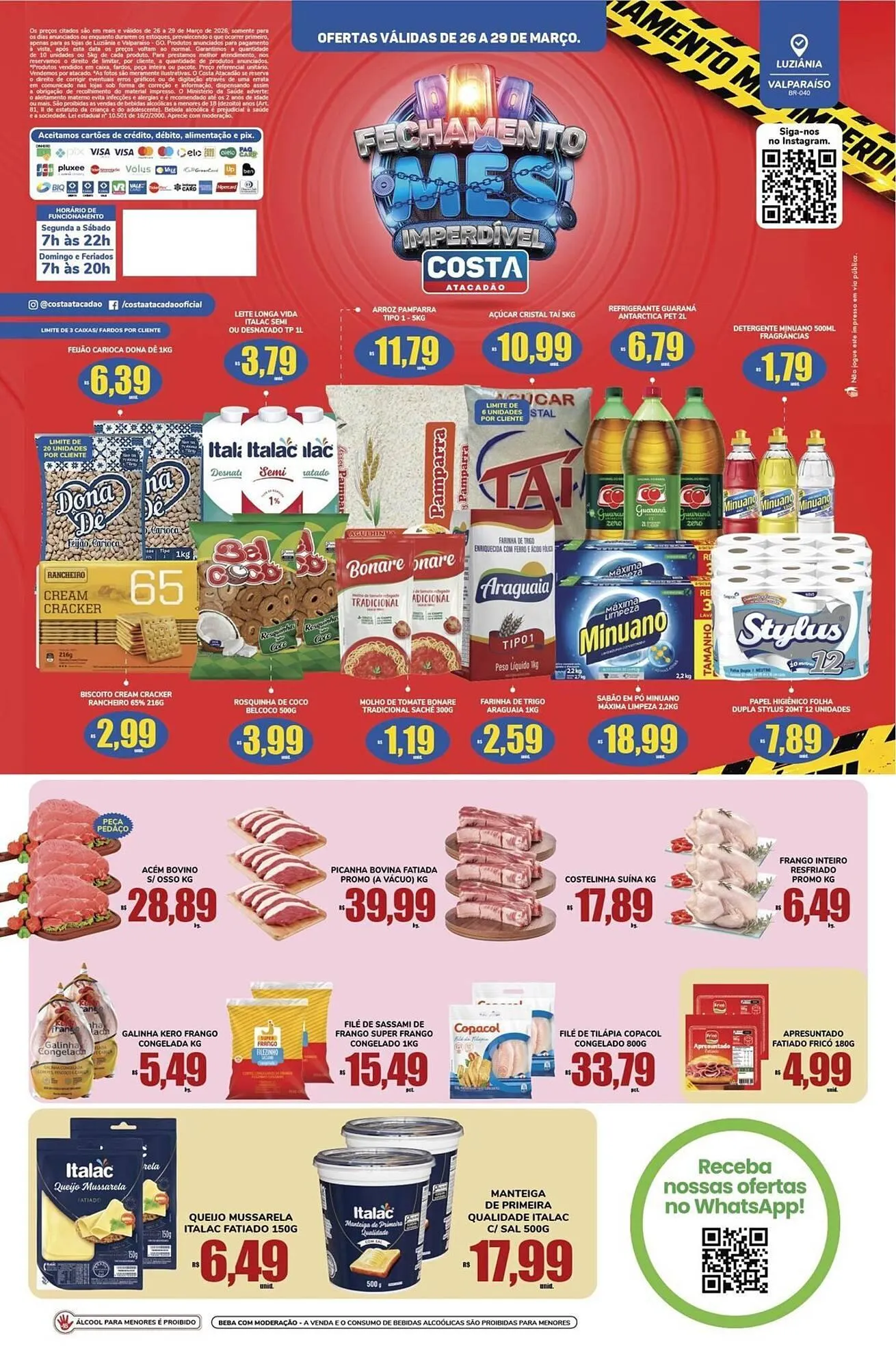 Encarte de Tabloide Costa Atacadão 26 de março até 29 de março 2026 - Pagina 1