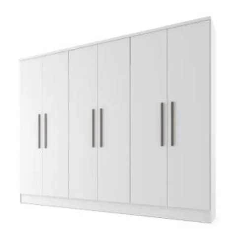 Guarda Roupas Casal 6 Portas 2 Gavetas Berlim Branco