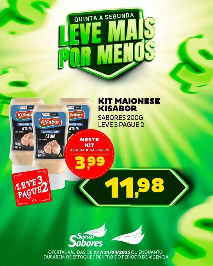 Encarte de Encarte Spasso Sabores 17 de abril até 21 de abril 2025 - Pagina 7