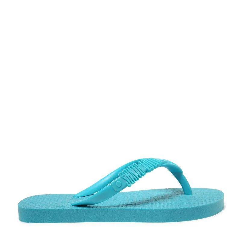 Flip Flop Infantil Azul Claro Borracha Salto Flat
