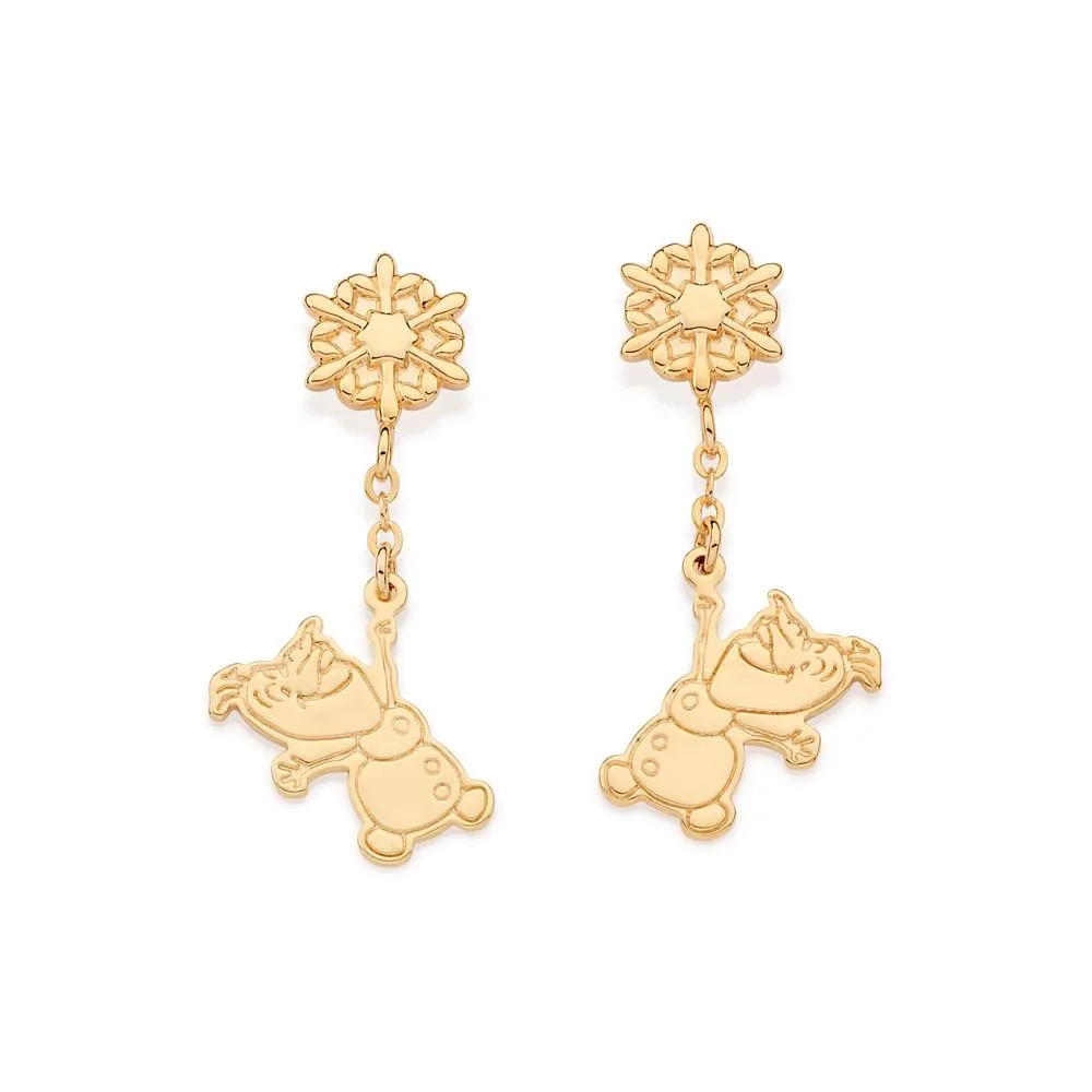 BRINCO PÊNDULO OLAF E FLOCO DE NEVE BANHADO A OURO 18K - TAM.ÚNICO 5274710000