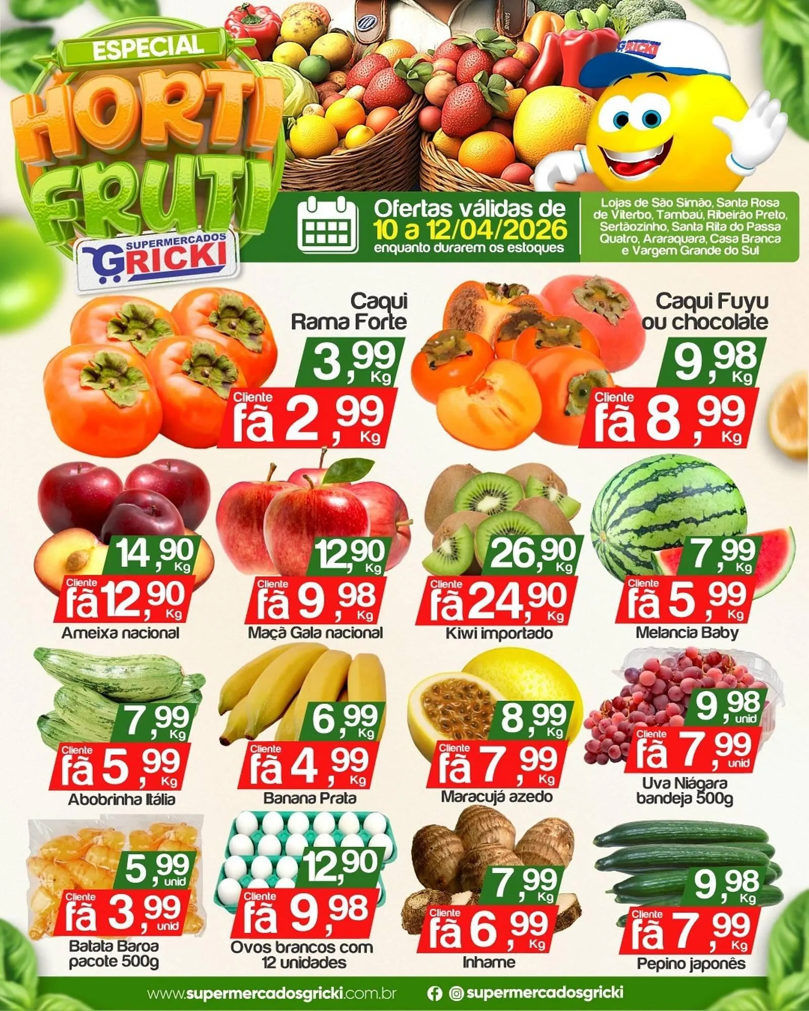 Encarte de Catálogo Supermercados Gricki 10 de abril até 12 de abril 2026 - Pagina 1