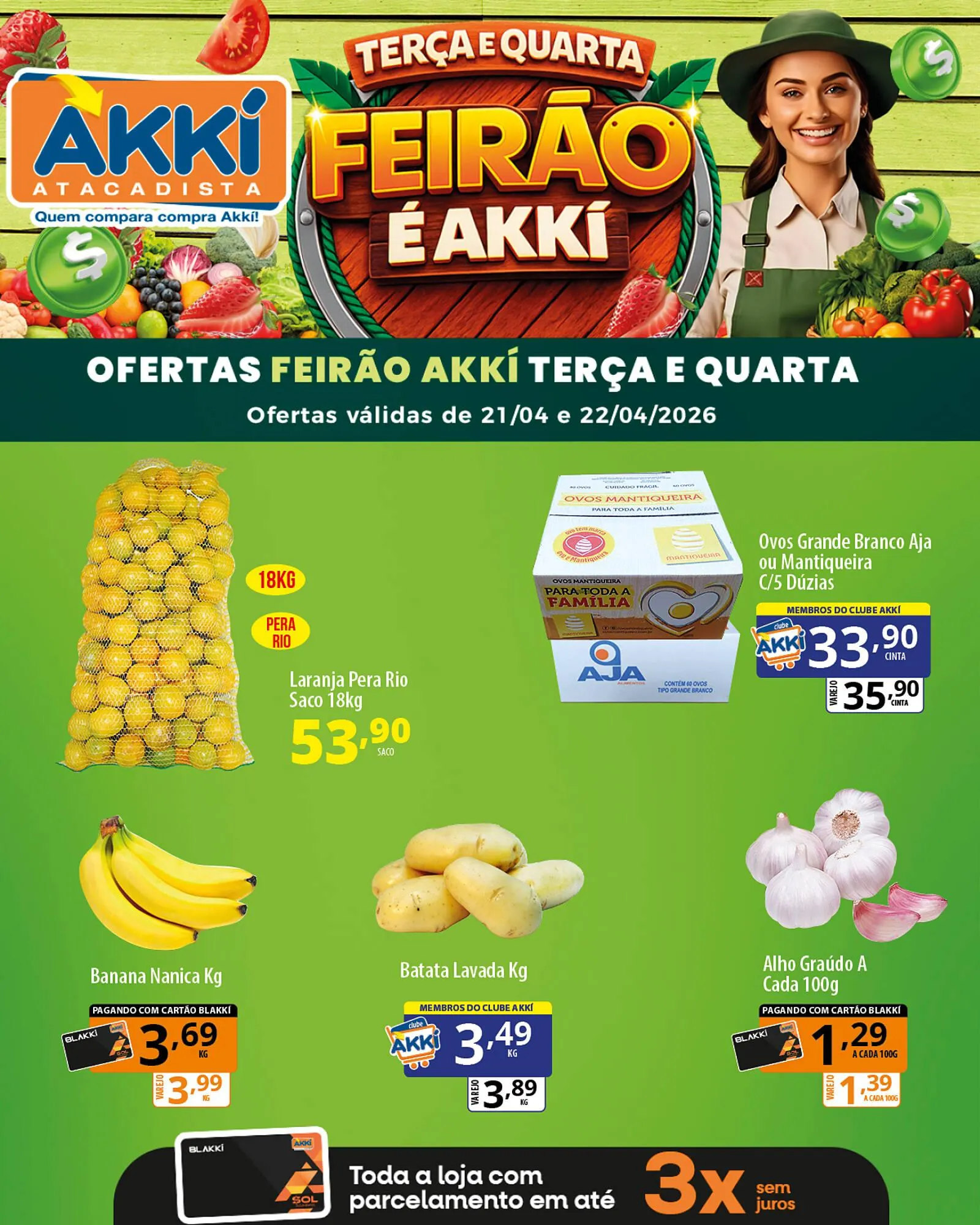 Encarte de Folheto Akki Atacadista 20 de abril até 22 de abril 2026 - Pagina 1