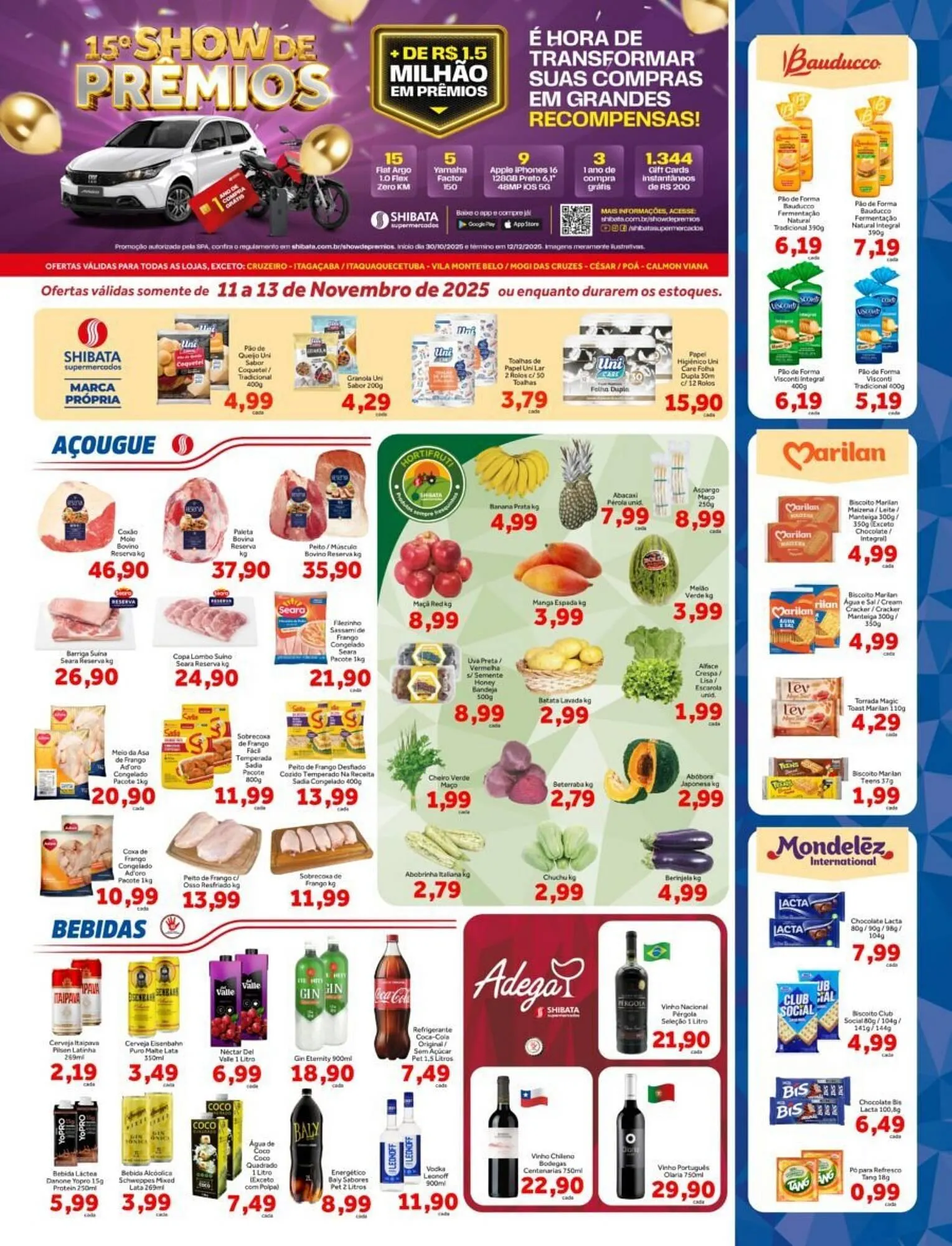 Encarte de Folheto Shibata Supermercados 11 de novembro até 13 de novembro 2025 - Pagina 1