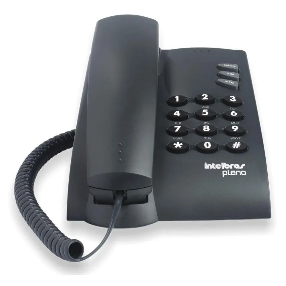 Telefone com fio Pleno intelbras Preto Sem Chave De Bloqueio