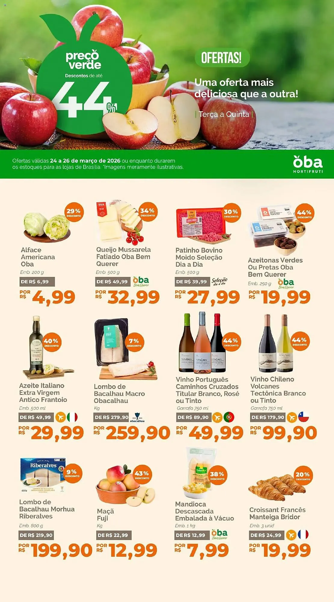 Encarte de Folheto Oba Hortifruti 24 de março até 26 de março 2026 - Pagina 1