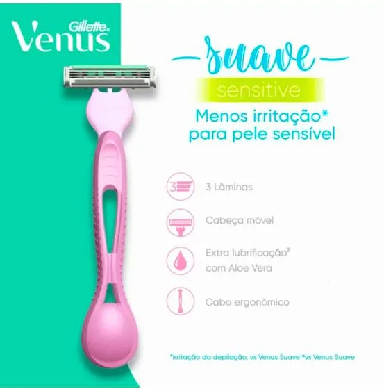 Kit Depilador Gillette Venus com 4 Aparelhos Corpo + 2 Aparelhos Área Íntima