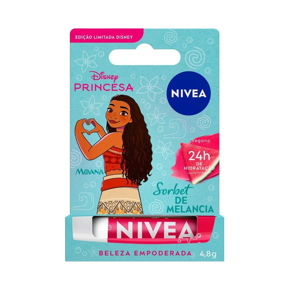 NIVEA Hidratante Labial Sorbet de Melancia Ed. Limitada Moana Princesa 4,8g