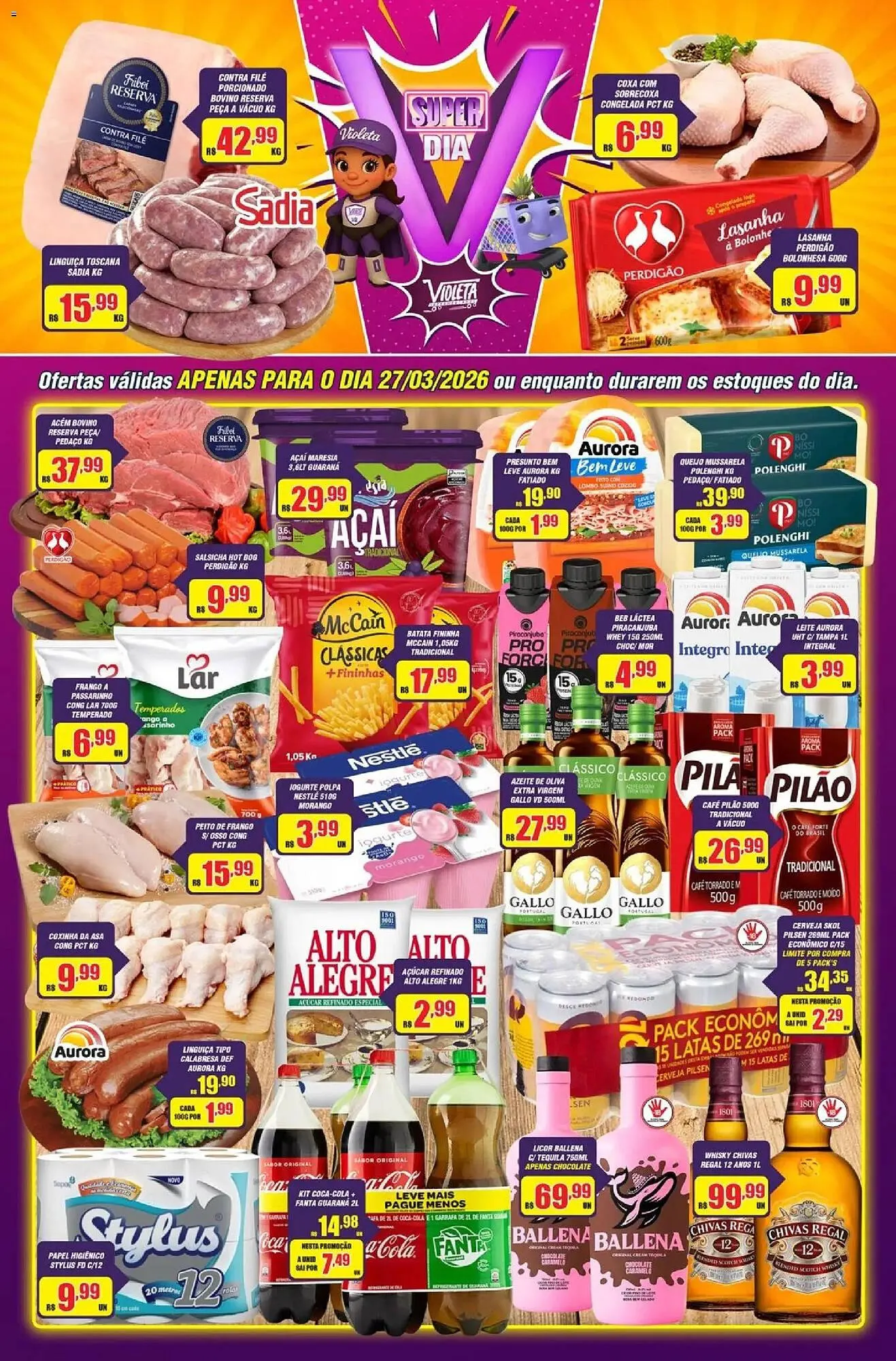 Encarte de Catálogo Violeta Supermercados 26 de março até 27 de março 2026 - Pagina 1