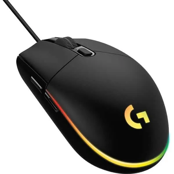 Mouse Gamer Logitech G203 LIGHTSYNC RGB, Efeito de Ondas de Cores, 6 Botões Programáveis e Até 8.000 DPI - Preto CX 1 UN