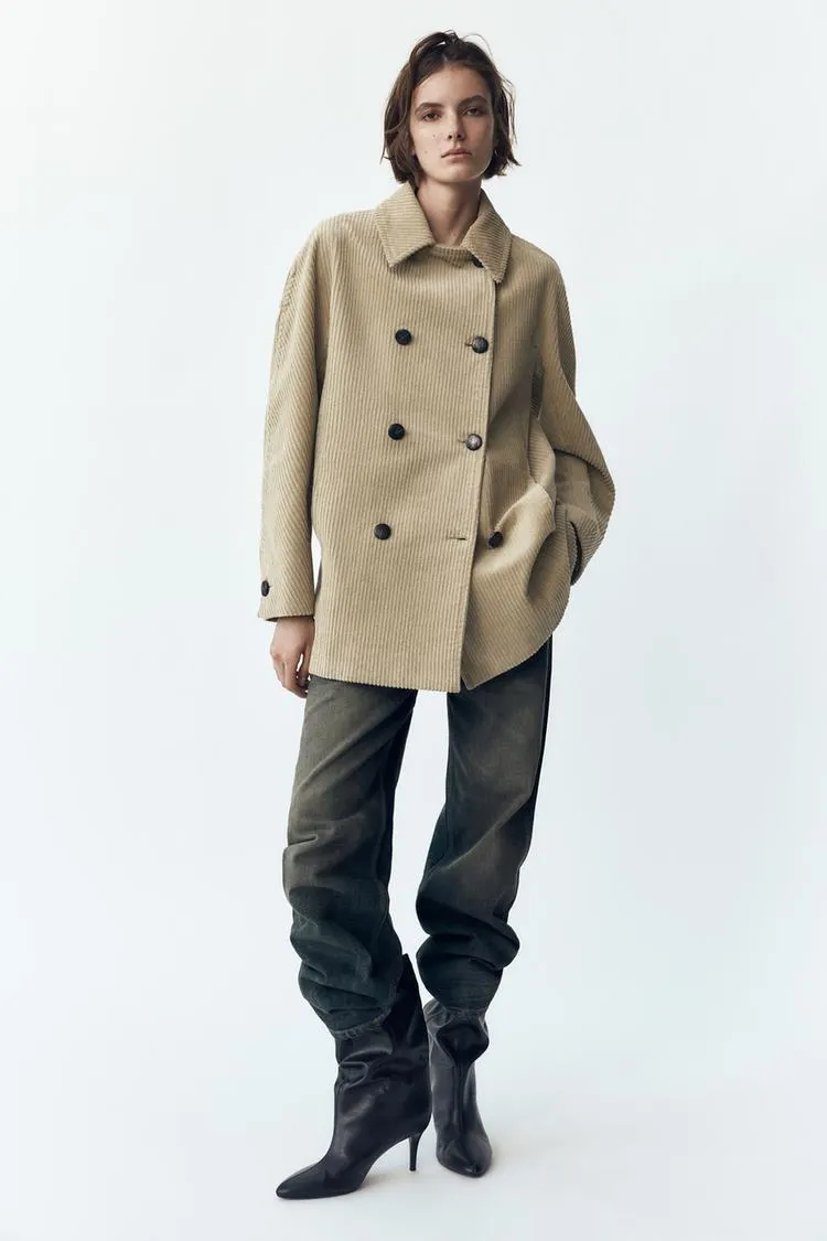 CASACO CRUZADO DE PANA