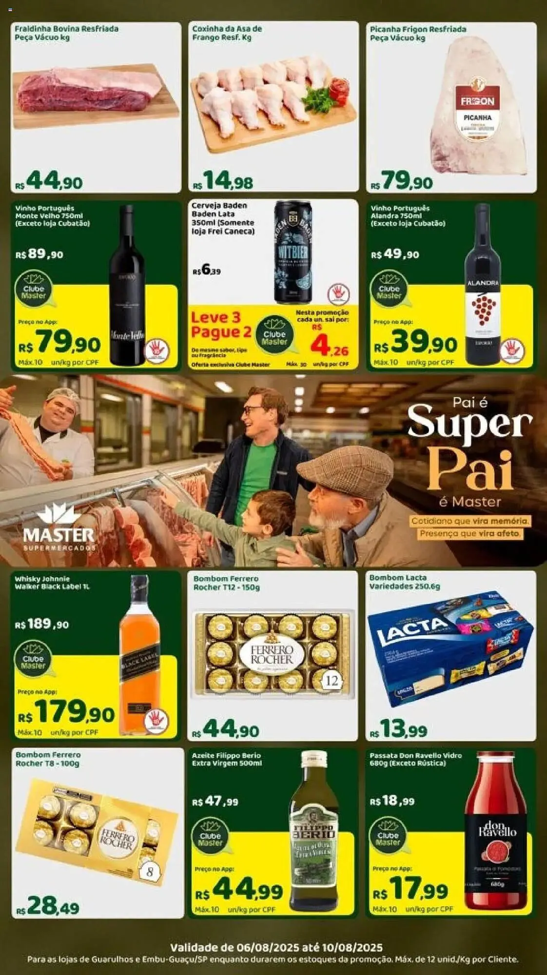 Encarte de Catálogo Master Supermercados 6 de agosto até 10 de agosto 2025 - Pagina 1