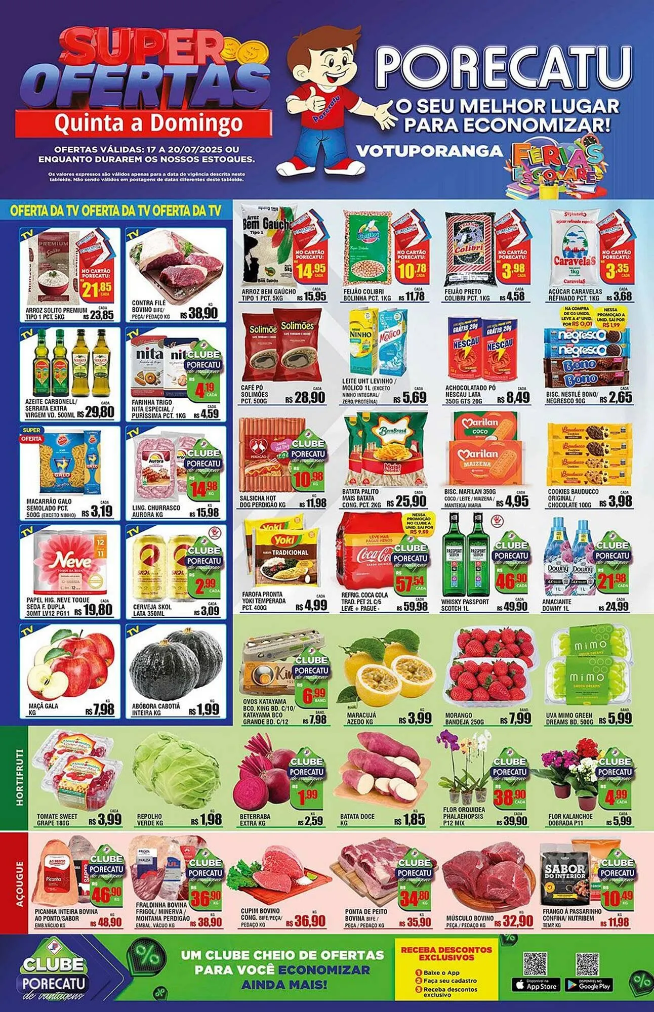 Encarte de Catálogo Supermercado Porecatu 17 de julho até 20 de julho 2025 - Pagina 1