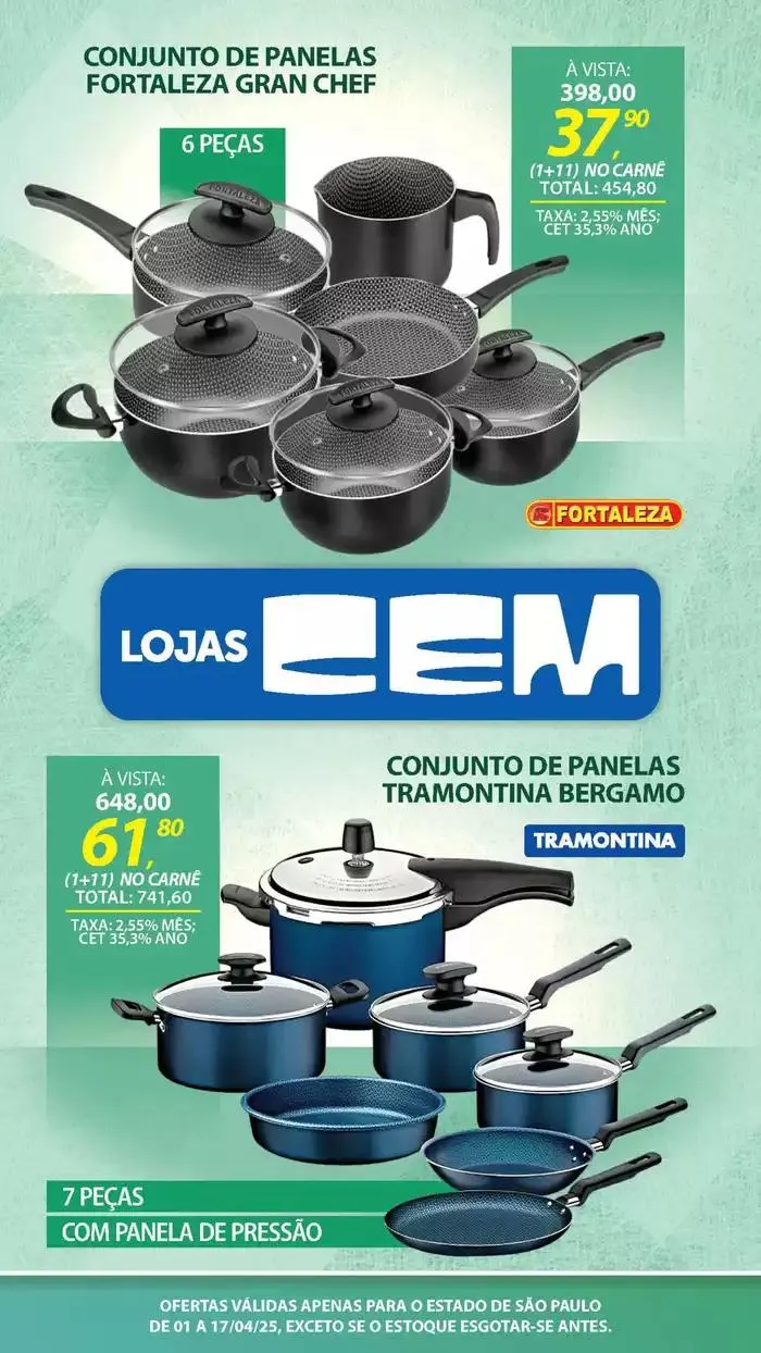 Encarte de Encarte Lojas Cem 3 de abril até 17 de abril 2025 - Pagina 76