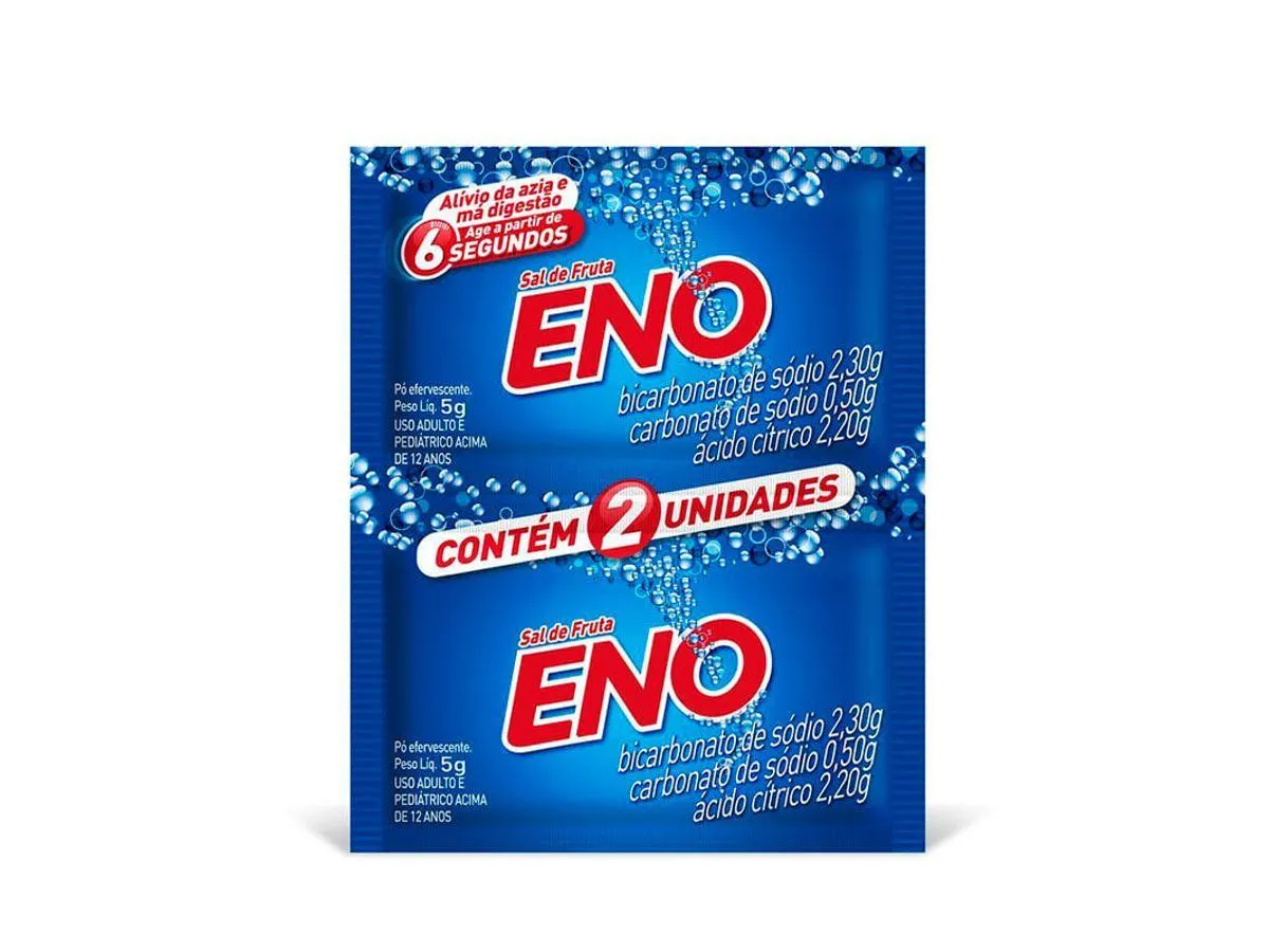 Sal de Fruta Eno Sabor Tradicional 2 Sachês Com 5g Cada