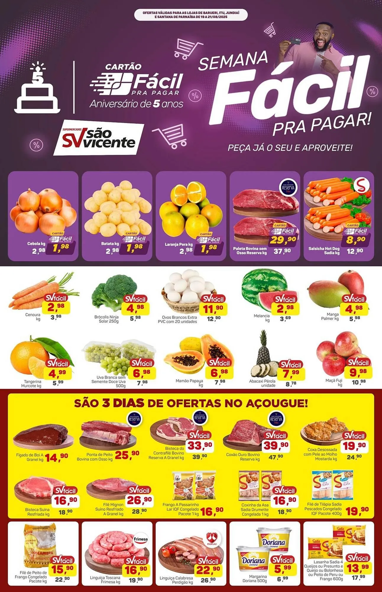 Encarte de Catálogo Supermercados São Vicente 19 de agosto até 21 de agosto 2025 - Pagina 1