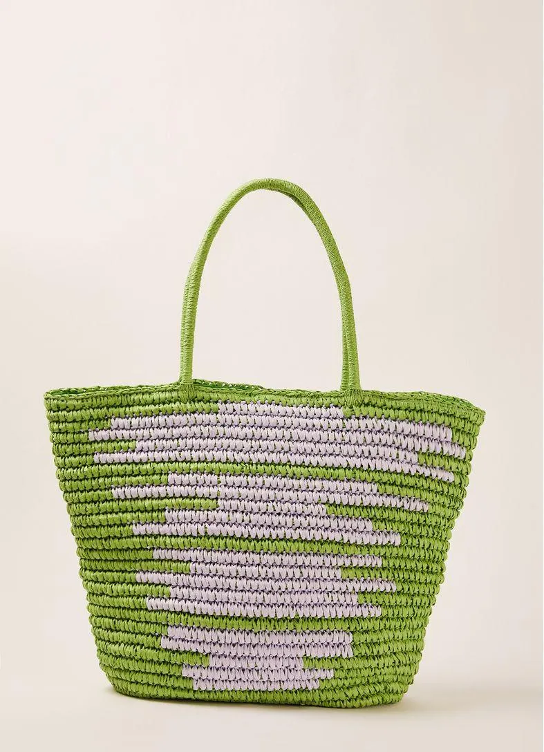 Bolsa palha marrocos verde