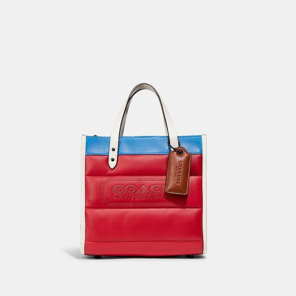 Bolsa Field Tote 22 Colorblock Badge Coach - Multicolorido