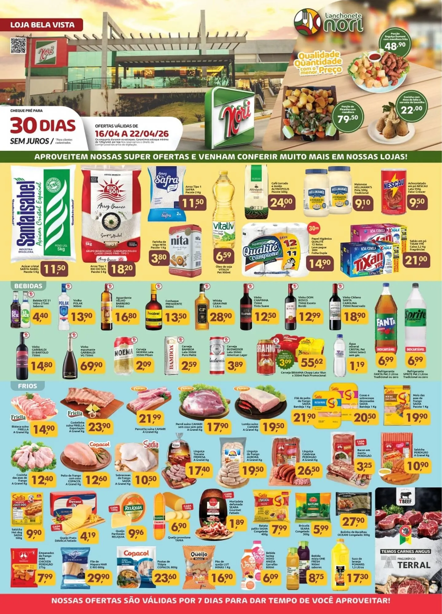 Encarte de Catálogo Supermercados Nori 16 de abril até 22 de abril 2026 - Pagina 1