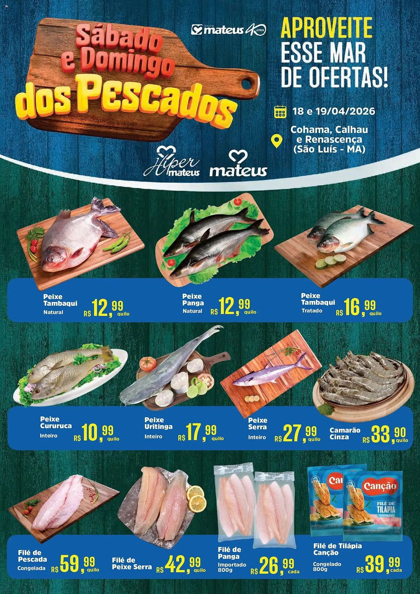 Encarte de Catálogo Supermercados Mateus 18 de abril até 19 de abril 2026 - Pagina 1
