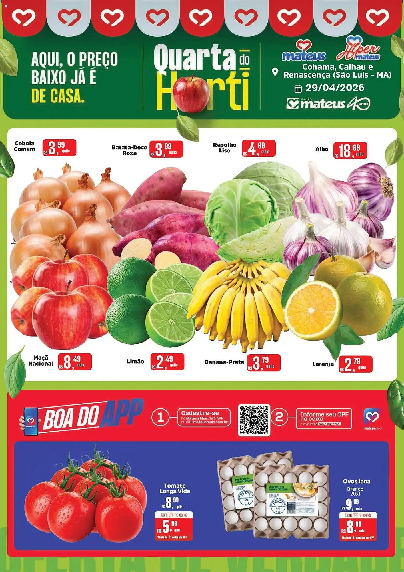 Encarte de Catálogo Supermercados Mateus 29 de abril até 29 de abril 2026 - Pagina 1