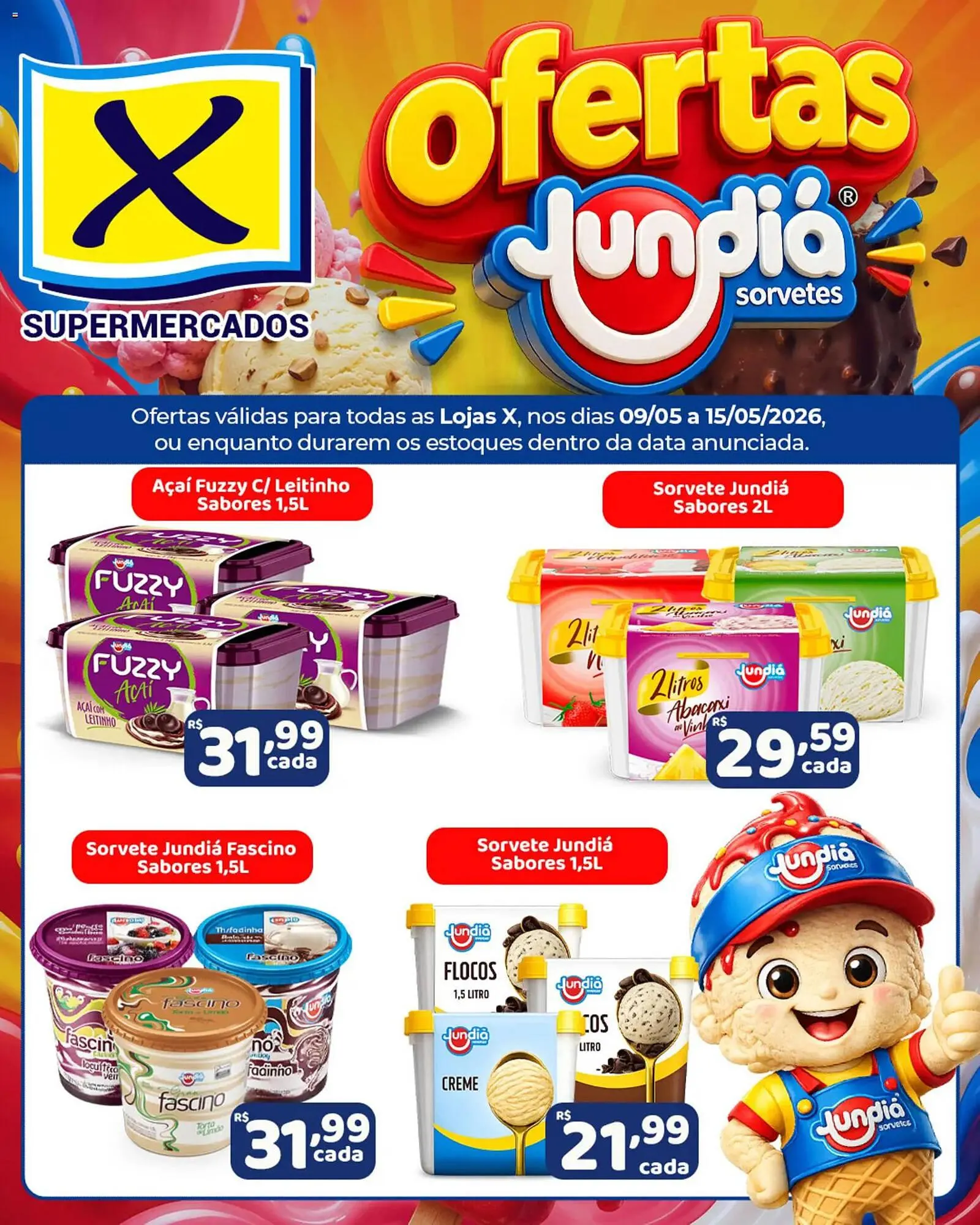 Encarte de Folheto X Supermercados 9 de maio até 15 de maio 2026 - Pagina 1