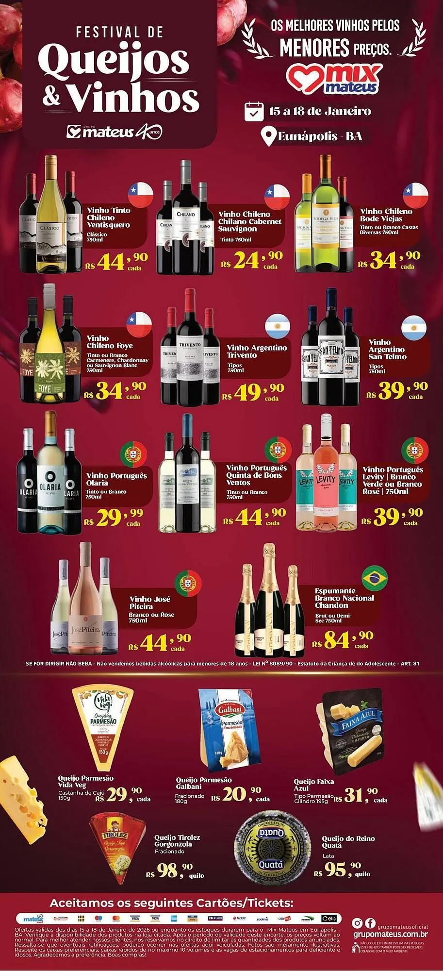 Encarte de Catálogo Supermercados Mateus 15 de janeiro até 18 de janeiro 2026 - Pagina 1