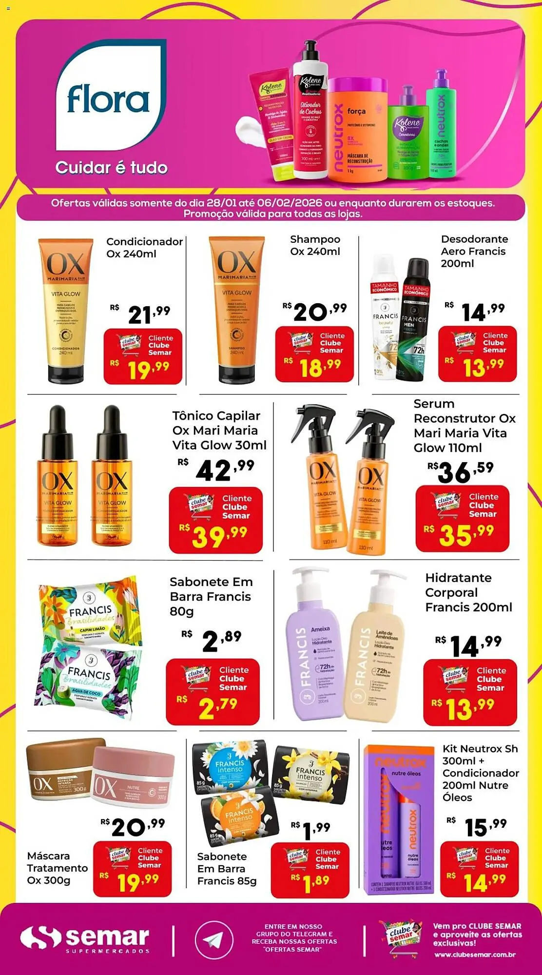 Encarte de Folheto Semar Supermercado 28 de janeiro até 6 de fevereiro 2026 - Pagina 1
