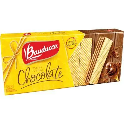 Biscoito wafer sabor Chocolate pacote 140g - Bauducco