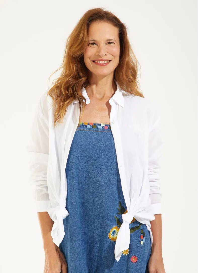 Camisa voil over madressilva branco